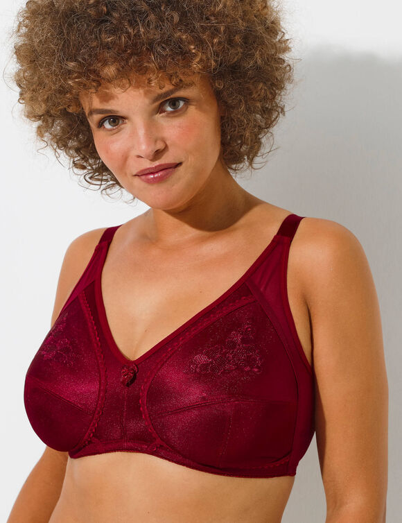 Soutien-gorge grand maintien maille brodée - sans armatures (bordeaux) Soutien-gorge grand maintien maille brodée - sans armatures (bordeaux)